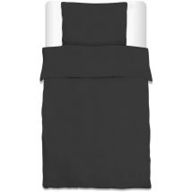 Lot de 1 housses de couette + 1 taie d'oreiller Noir, 200x135 cm - Beautissu