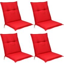 Beautissu - Matelas Coussin pour Chaise Fauteuil de Jardin terrasse Base nl Set de 4 Rouge