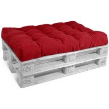 Beautissu - Style Coussins pour Canape Euro Palette - Assise, Banquette Rouge, 120x80x15 cm