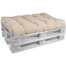 Style Coussins pour Canape Euro Palette - Assise, Banquette Nature, 120x80x15 cm - Beautissu