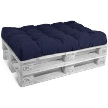 Style Coussins pour Canape Euro Palette - Assise, Banquette Bleu foncé, 120x80x15 cm - Beautissu