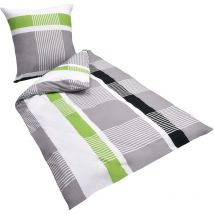 Beautissu - Parure de lit Dana avec zip + Taie d'oreiller 220x155 cm