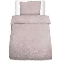 Beautissu - Seersucker 2pcs Parure de Lit 135x200 cm Meline – Linge de Lit Respirant & Doux avec Fermeture Éclair pour l'été – Taie d'Oreiller 80x80