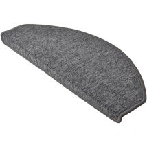 Beautissu - Set da 15 tappetini per scale - passatoie per singoli gradini in un set risparmio da 15 unità (55 x 15 cm) - a forma di mezzaluna Grigio,
