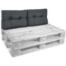 Set da 2 Cuscini per spalliera di divanetti con Pallet o bancali - Style Grigio grafite, 60x40x20 cm - Beautissu