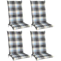 Beautissu Set de 4 Matelas Coussin pour Chaise Fauteuil de Jardin 120x50x6cmBleu
