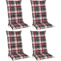 Beautissu - Set di 4 Cuscini per Sdraio, poltrone e sedie da Giardino Sunny 120x50x6cm - Extra Comfort - Colori Resistenti ai Raggi uv Bordeaux
