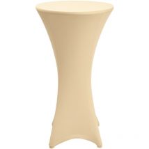 Beautissu - Stehtischhusse Stella Stretch Creme, 80cm ∅