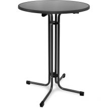 Beautissu - Table Haute Pliante Outdoor Sylt Gris, 80cm (∅)