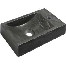 Sapho Blok - Handwaschbecken 40x22 cm, Hahnloch rechts, ohne Überlauf, anthrazit 2401-28