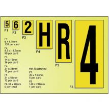 Beaverswood - Vinyl s/a Labels b/y 90 x 38mm Numbe 7 (6) - Yellow
