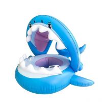 Ahlsen - Bébé Flotteur Pvc Piscine Toddler Floaties Avec Auvent Gonflable Requin Infantile Piscine Flotteur Pour Les Enfants De 6-36 Mois