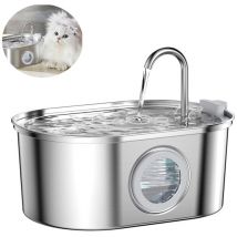 Bebedero de acero inoxidable para mascotas de 3,2 L, ultrasilencioso, con sistema de filtración cuádruple, apto para gatos, perros y otras mascotas.