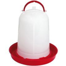 Bebedero para aves 10L – Blanco y rojo – 345 x 340 mm