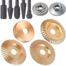 Bebusingoto 11-teiliges Holzschnitzscheiben-set, Winkelschleiferring, Holzschleifscheibe, Fräser, Polierwerkzeug-zubehör