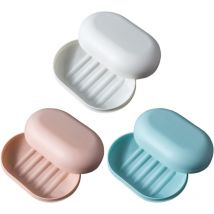 Bebusingoto - 3 colores) 3 jaboneras de viaje con tapa, jaboneras portátiles impermeables para ducha, viajes, baño y exteriores.
