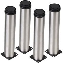 Bebusingoto 4er Set Stellfüße Aus Silbernem Edelstahl 50 X 250 Mm