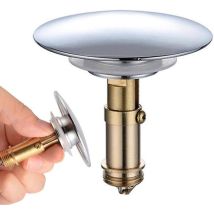 Bebusingoto Abflussstopfen Aus Messing, Abflussstopfen Für Badezimmerwaschbecken, 66 Mm, Poliertes Messing, Verchromt, Für Ersatzschrauben Für 