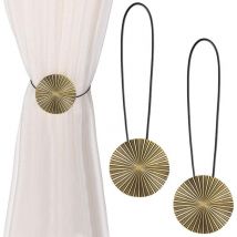 Abrazaderas magnéticas para cortinas, 2 unidades, bronce, ideales para decoración de interiores, hogar, oficina, hotel. - Bebusingoto