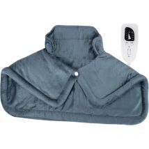 Bebusingoto - Almohadilla térmica gris para cuello, hombros y cuello, 6 configuraciones de calor, 4 temporizadores de apagado automático