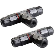 Cajas de conexiones eléctricas impermeables IP68, conector de cable de 3 vías, caja eléctrica para exteriores, 2 unidades - Bebusingoto