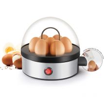 Bebusingoto - Cocedor de huevos eléctrico de acero inoxidable 1 huevo - 7 huevos Protección contra sobrecalentamiento incorporada Luz indicadora Taza