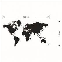 Decoración de pared con mapa del mundo, fondo de pared con rompecabezas de mapa del mundo, marrón - Bebusingoto