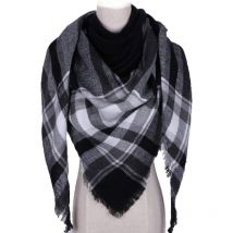 Nior) Bufanda grande de lana a cuadros para mujer, chal de cachemira, cálida, para otoño e invierno, clásica, elegante y cómoda, chal de cachemira