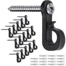 Bebusingoto - Paquete de 20 ganchos para luces navideñas con tornillos para uso en interiores y exteriores