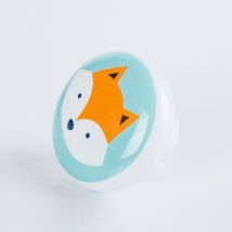Pomos de cerámica para muebles con diseño de animales, para habitación infantil, armarios y puertas (zorro naranja). - Bebusingoto