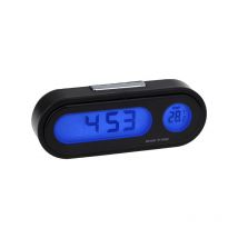 Bebusingoto - Reloj digital para coche con termómetro, mini reloj para salpicadero (reloj digital con termómetro para coche)