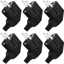 BEBUSINGOTO Toma de corriente, 6 piezas, enchufe macho de 250 V y 16 A, impermeable, para exteriores, para cables de 8 a 10 mm, color negro.
