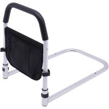 Bed Assist Rail, L-shaped Safety Hand Rail Bedside, Bed Rail with PVC Fabric Storage Bag, Bedrail Grab Bar for Pregnant Women, Elderly People,