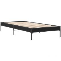 Bed Frame Black 75x190 cm Small Single Engineered Wood and Metal Vidaxl Black