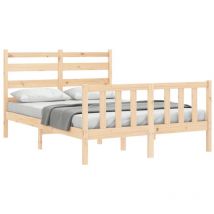 Bed Frame without Mattress 140x190 cm Solid Wood Pine vidaXL