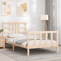 Bed Frame without Mattress 90x200 cm Solid Wood Pine vidaXL