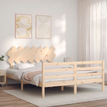 Giroletto con Testiera King Size in Legno Massello vidaXL