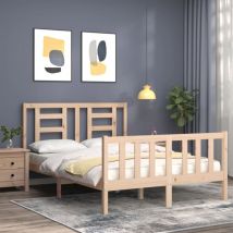 Bed Frame without Mattress 140x200 cm Solid Wood Pine vidaXL
