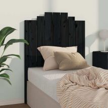 Bed Headboard Black 81x4x110 cm Solid Wood Pine vidaXL