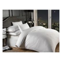 Emma Barclay - Bedding Fitted Sheet Extra Deep 16' Satin Stripe 1000 Thread Count, White, SuperKing