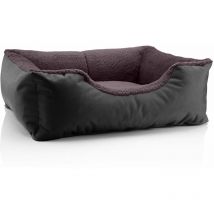 Lit pour chien Beddog TEDDY,canapé,coussin, panier corbeille lavable avec bordure:M, black-field (noir/brun)