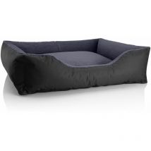Lit pour chien Beddog TEDDY,canapé,coussin, panier corbeille lavable avec bordure:XL, the-rock (noir/gris)