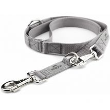 Laisse pour chien willy, laisse de course, double laisse:gris, 2m/25mm - Beddog