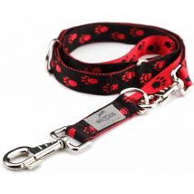 Laisse pour chien willy, laisse de course, double laisse:rouge/noir, 2m/25mm - Beddog