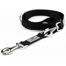 Laisse pour chien willy, laisse de course, double laisse:noir, 2m/25mm - Beddog