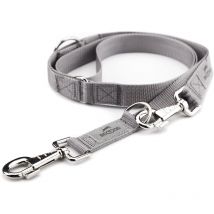 Laisse pour chien willy, laisse de course, double laisse:gris, 3m/25mm - Beddog