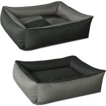 BedDog MAX QUATTRO 2en1, lit pour chien , Panier corbeille, coussin de chien:XXL, ROCK-FLOW (anthracite/gris)
