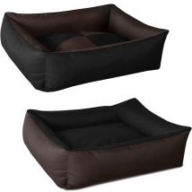 Max quattro 2en1, lit pour chien , Panier corbeille, coussin de chien:M, mocca (noir/brun) - Beddog