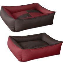 Max quattro 2en1, lit pour chien , Panier corbeille, coussin de chien:XXL, sultan (rouge/brun) - Beddog