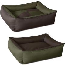 Max quattro 2en1, lit pour chien , Panier corbeille, coussin de chien:L, mystic (vert/brun) - Beddog